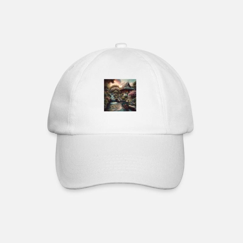 Jardin de cascade vintage du Japon - Casquette classique - blanc/blanc
