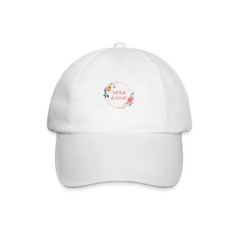 Ich hab dich lieb! Blumenkranz, personalisierbar - Baseballkappe - Weiß/Weiß - Vorne