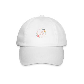 Un monogramme floral, Couronne florale, personnalisable - Casquette classique - blanc/blanc - Devant