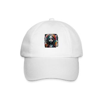 Horror Puppe / Halloween / gruselig / düster - Baseballkappe - Weiß/Weiß - Vorne