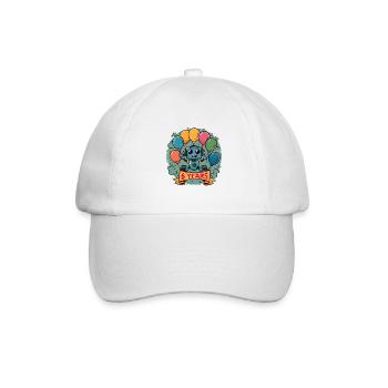 6 ans d’anniversaire petit robot avec des ballons - Casquette classique - blanc/blanc - Devant