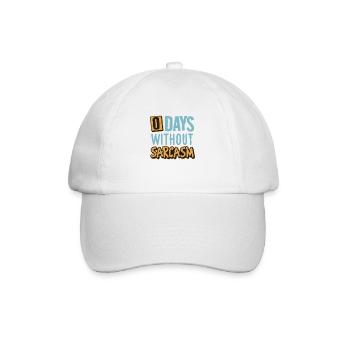 0 jours sans sarcasme style bleu et jaune - Casquette classique - blanc/blanc - Devant