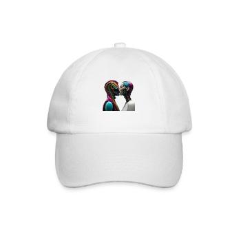 surreal kissing. love is everywhere - Baseball Cap - white/white - Front