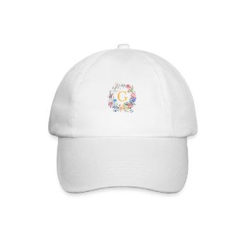 G Monogram Floral, Couronne de fleurs, Personnalisable - Casquette classique - blanc/blanc - Devant