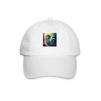 Monstera Leaf - Baseballkappe - Weiß/Weiß - Vorne