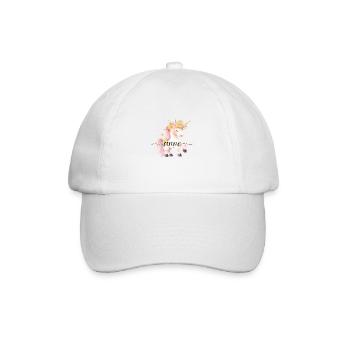 Anne! Design fleur de licorne, personnalisable - Casquette classique - blanc/blanc - Devant
