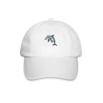 Lifelike dolphin in the wild - Baseball Cap - white/white - Front