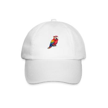 Colorful macaw on gray background - Baseball Cap - white/white - Front