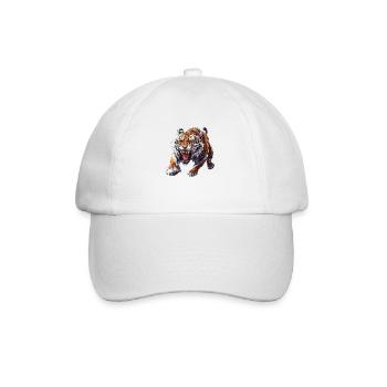 Fier tigre en mode attaque - Casquette classique - blanc/blanc - Devant