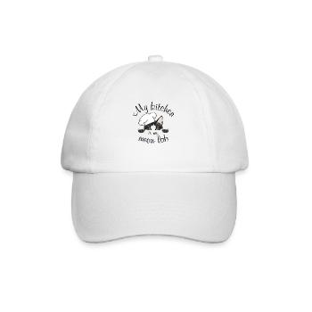Ma cuisine est mon laboratoire de miaulement - Casquette classique - blanc/blanc - Devant