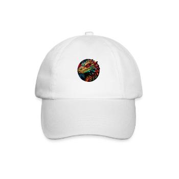 Abstract Lizard T-Shirt | Geometric Design - Baseball Cap - white/white - Front