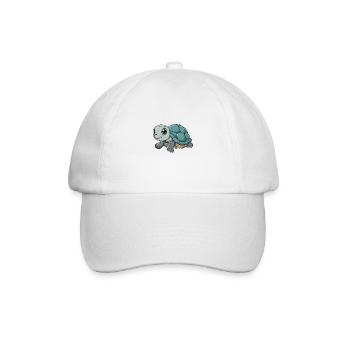 Cute baby turtle with big eyes - Baseball Cap - white/white - Front