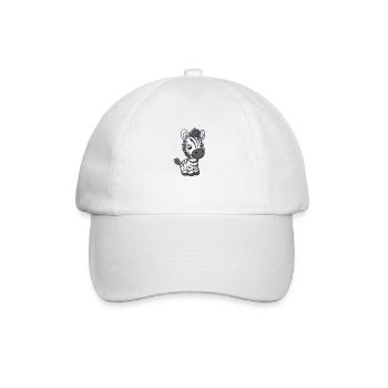 Comic Style Kawaii Zebra Stickers – Isolated - Baseball Cap - white/white - Front