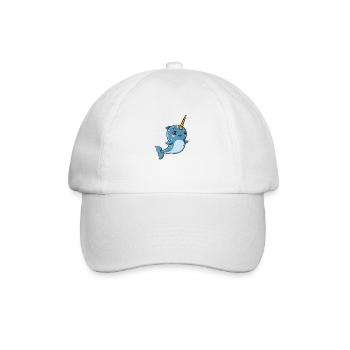 Playful Narwhal with Unicorn Horn - Baseball Cap - white/white - Front