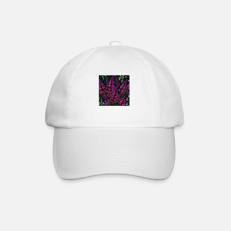 Lila Blüten - Baseballkappe - Weiß/Weiß
