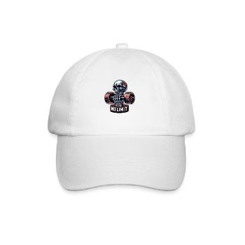 Crâne de musculation No Limit Workout avec haltère - Casquette classique - blanc/blanc - Devant