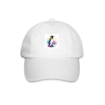 Pinguin in Aquarell - Baseballkappe - Weiß/Weiß - Vorne