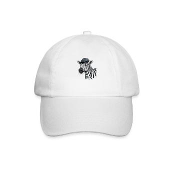 Süßes Zebra mit Mütze - Baseballkappe - Weiß/Weiß - Vorne