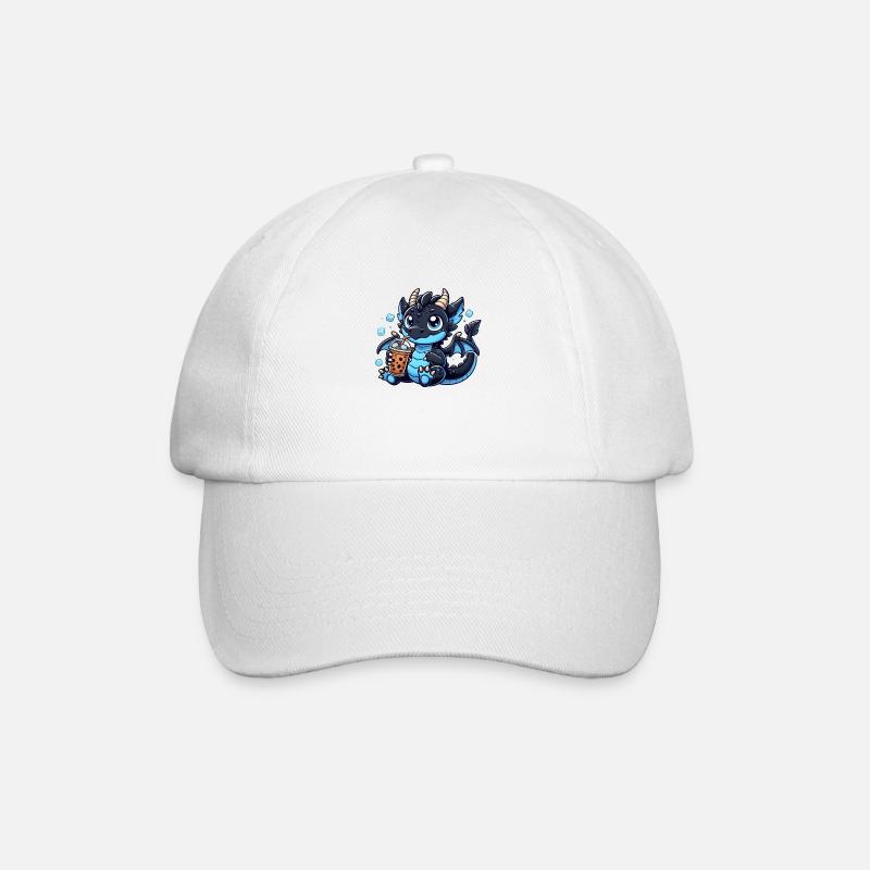 Café glacé Dragon bleu mignon, café glacé dragon - Casquette classique - blanc/blanc