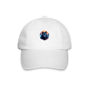 Dunkler Wolf - Baseballkappe - Weiß/Weiß - Vorne
