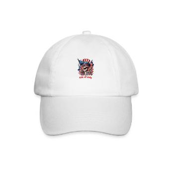 Funny Skeleton 4th of July - Baseball Cap - white/white - Front