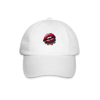 Lips - Flower Art - Baseball Cap - white/white - Front