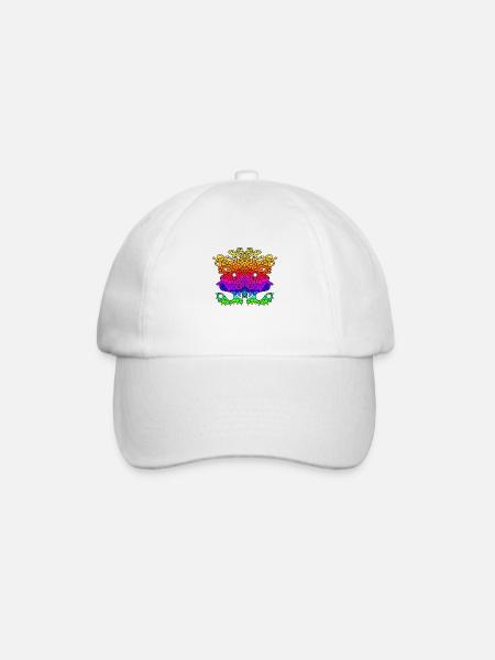 Abstract Rainbow Alien Creature - Baseball Cap - white/white