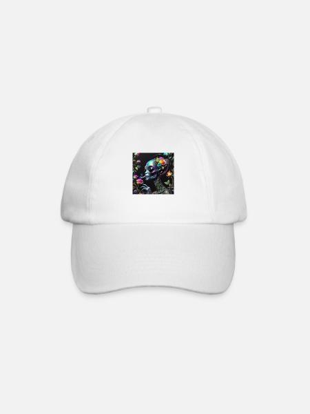 Extraterrestrial, Gift Idea, Fantasy, Roses, - Baseball Cap - white/white