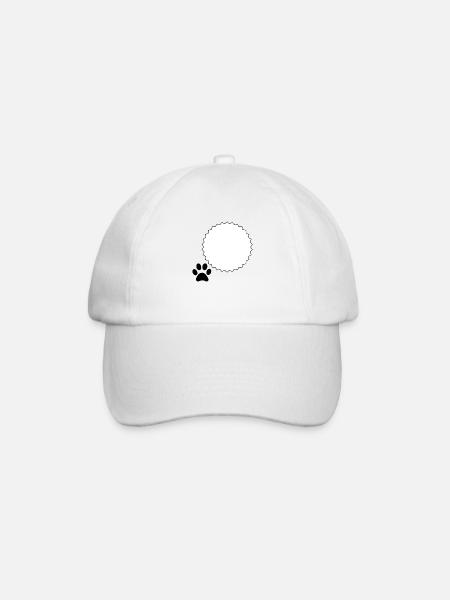 Vorlage Sonnen rahmen Pfotenabdruck Design - Baseballkappe - Weiß/Weiß
