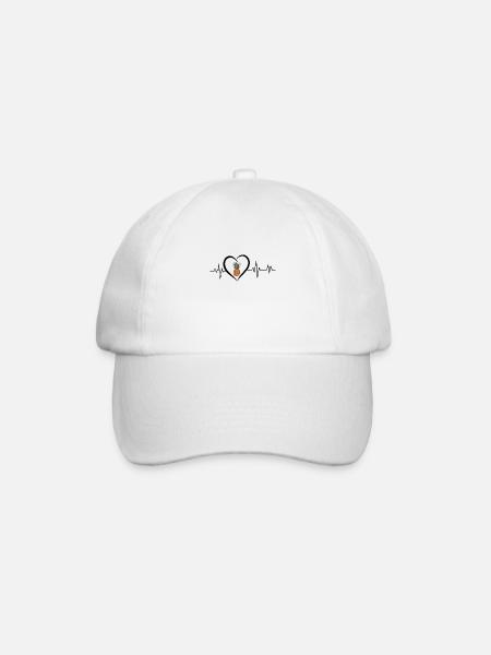Ananas-Herzschlag - Baseballkappe - Weiß/Weiß