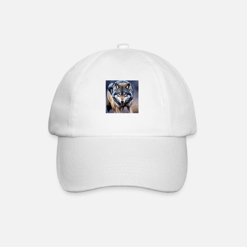Wolf - Baseballkappe - Weiß/Weiß
