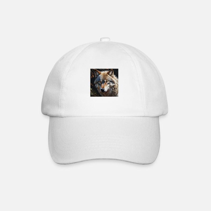 Wolf - Baseballkappe - Weiß/Weiß
