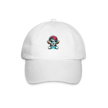 Chien mignon avec capuchon et lunettes de soleil - süsser Hund - Casquette classique - blanc/blanc - Devant