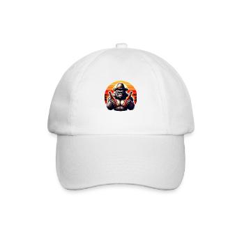 Chimpanzee holding two beers - Baseball Cap - white/white - Front