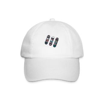 Drei Skateboards, Fun-Trio - Baseballkappe - Weiß/Weiß - Vorne