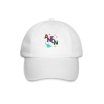 ANTON - Beau prénom de garçon avec dinosaure - Casquette classique - blanc/blanc - Devant