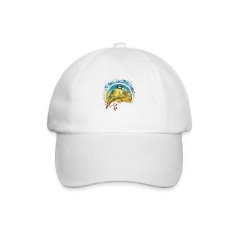 Bunter Vogel - Baseballkappe - Weiß/Weiß - Vorne