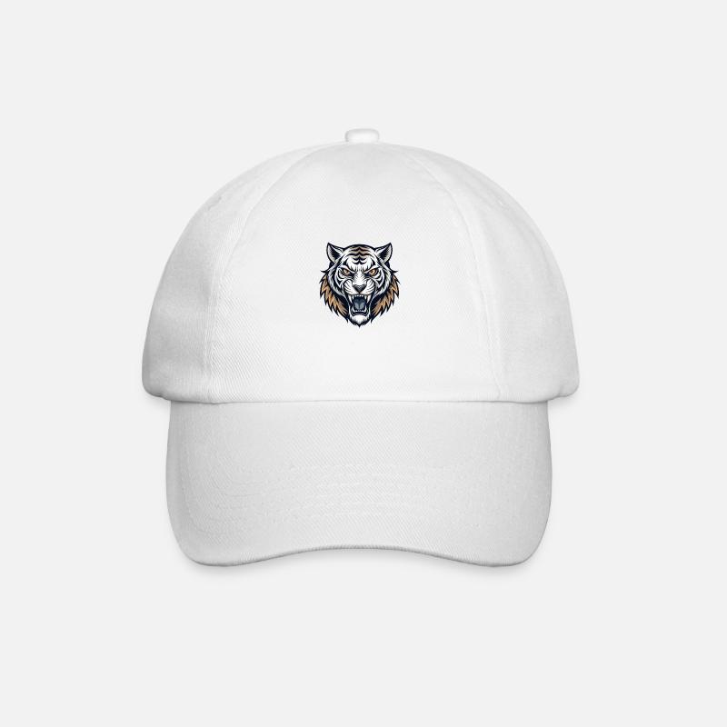 Powerful tiger head - Baseball Cap - white/white
