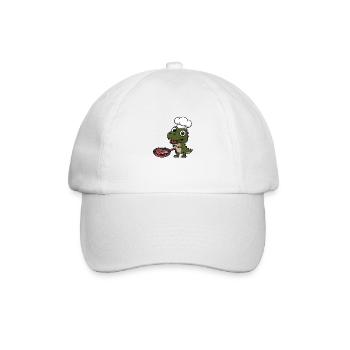 T-Rex Dinosaur Kids Tshirt - Baseball Cap - white/white - Front