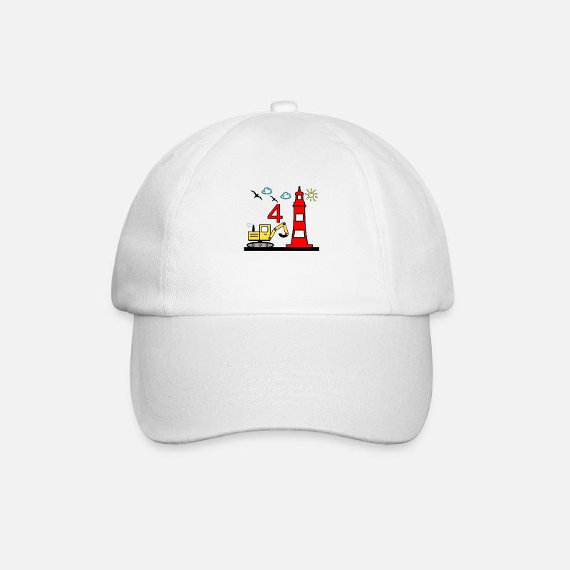 Bagger - Baseballkappe - Weiß/Weiß