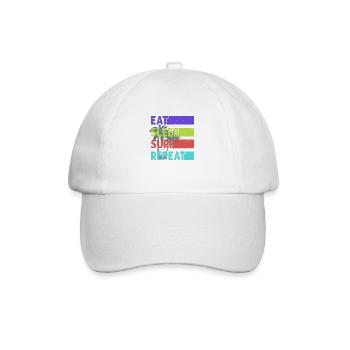 Eat, Sleep, Surf, Repeat - Baseball Cap - white/white - Front