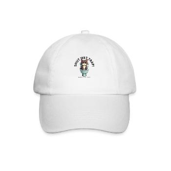 Shut wet tr ap! Close the lid & flush, hooman - Baseball Cap - white/white - Front