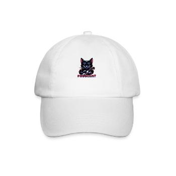 Cat with Knife Halloween - Baseball Cap - white/white - Front