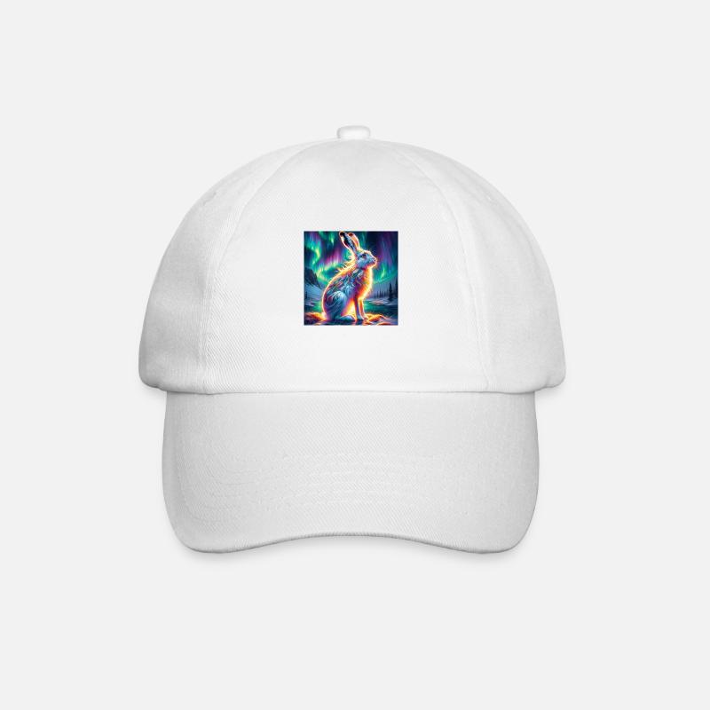 Schneehase Aurora Borealis - Baseballkappe - Weiß/Weiß