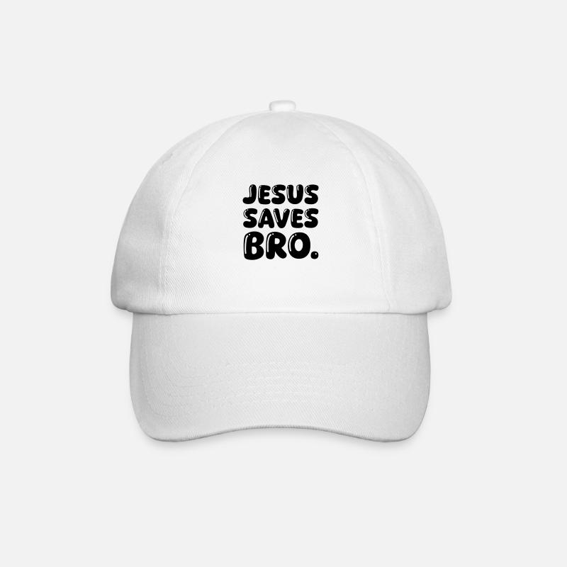 jesus saves bro - Baseballkappe - Weiß/Weiß