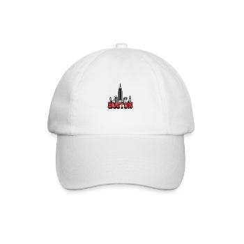 Boston USA Geschenkidee - Baseballkappe - Weiß/Weiß - Vorne