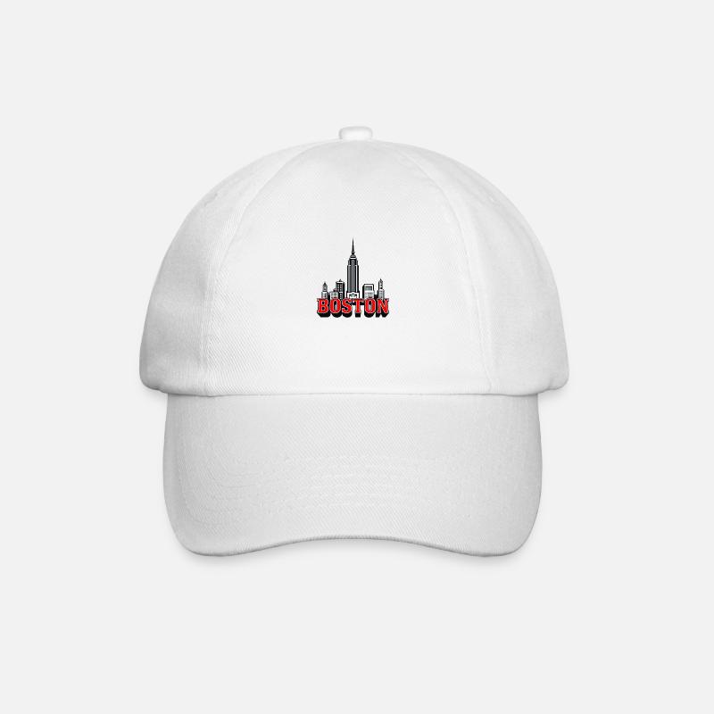 Boston USA Geschenkidee - Baseballkappe - Weiß/Weiß
