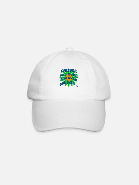 Hippie Blume forever - Baseballkappe - Weiß/Weiß