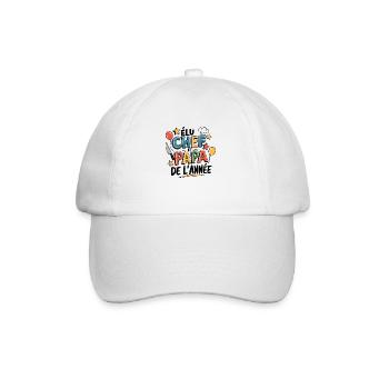 Elu chef et papa de l'année - Casquette classique - blanc/blanc - Devant