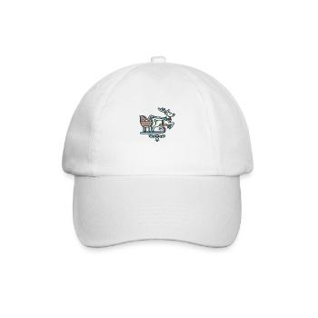 Rentier am Schlitten - Baseballkappe - Weiß/Weiß - Vorne
